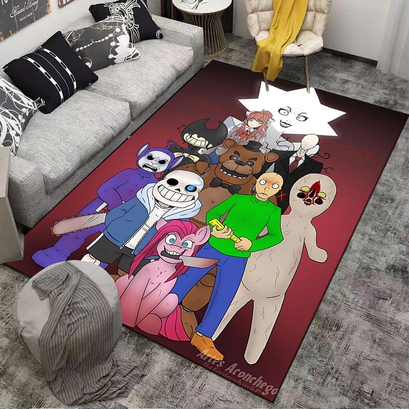 "Cartoon Characters Carpet with Horror and Fantasy Elements Design" Suitable for use as an anti-slip for living room bedroom sofas