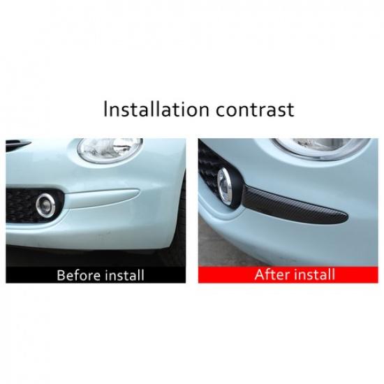 ABS Carbon Fiber Front Bumper Upper Grill Moulding Strip Trim For Fiat 500 16-24