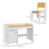 Kids Desk With Chair 2 Piece Desk Set With Drawer And Cabinet White And Natural