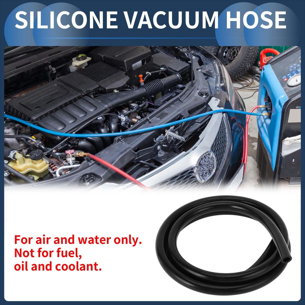 INFINAUTO Silicone Vacuum Tube Hose Engine 5FT 1/2" 12mm ID 2.5mm Thickness Car Automotive Vacuum Line Silicone Black High Temperature