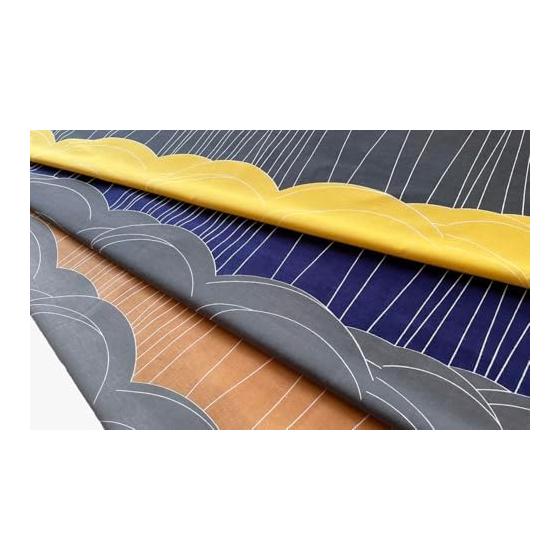 Senn no Sora Orange - Hand-dyed Tenugui Towel (100% Cotton, Tokuoka Fabric, Made in Japan, 35cm x 100cm) - Geometric Pattern with Circles, Lines,