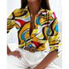 Women's Spring and Autumn Tops Long Sleeve Shirt Printed Shirt Women