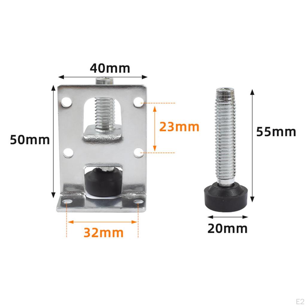 4 шт. L-образные ножки для выравнивания мебели, аксессуары с резьбой M10 для тяжелых условий эксплуатации со стопорными гайками для