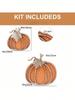 3pcs, Fall Decor, Wooden Autumn Pumpkin Fall Decorations For Home Shelf Mantel Table Decor Pumpkins Of Three Sizes Fall Season