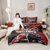 Retro British Grand Prix MotoGP Poster Red Duvet Cover with Pillowcases, Simple Elegance Duvet Cover Set