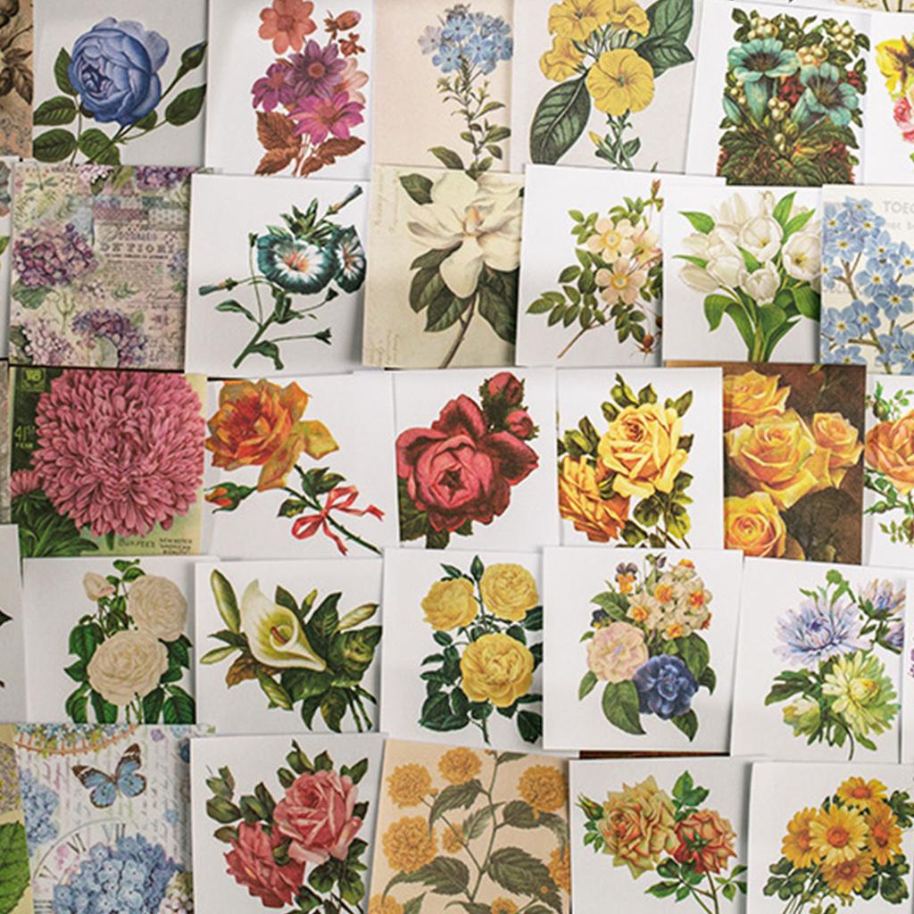 100 шт. Наклейки для украшения блокнота, Цветочные декоративные наклейки, Тематические наклейки для DIY, для дневника, планера