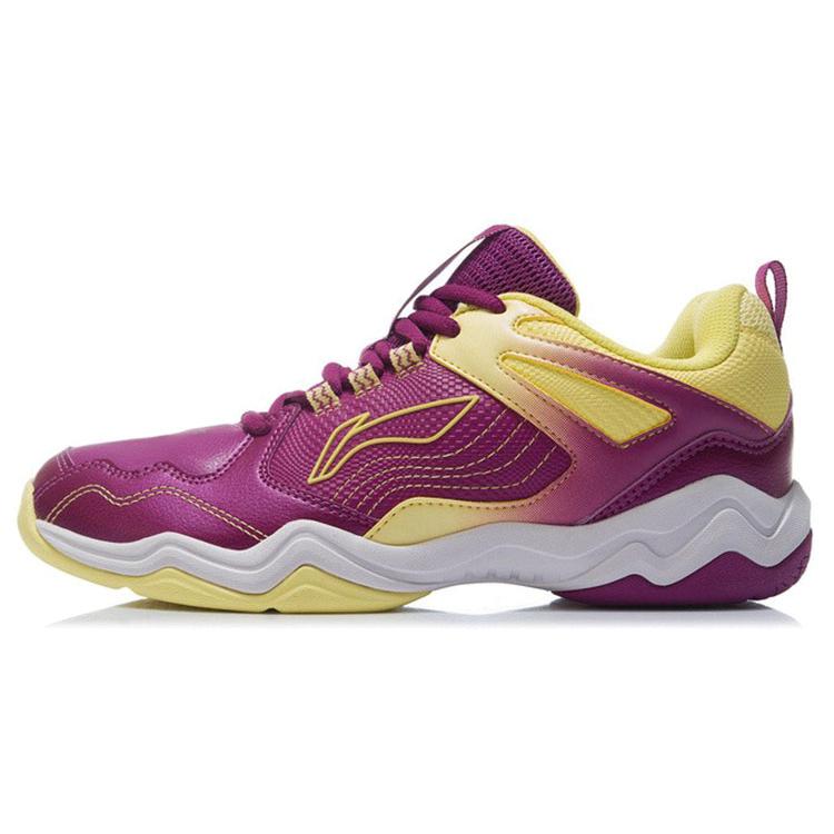 Бадминтонные кроссовки Li Ning женские низкие Wild Berry Purple/Corn Pop Yellow AYTR018-2