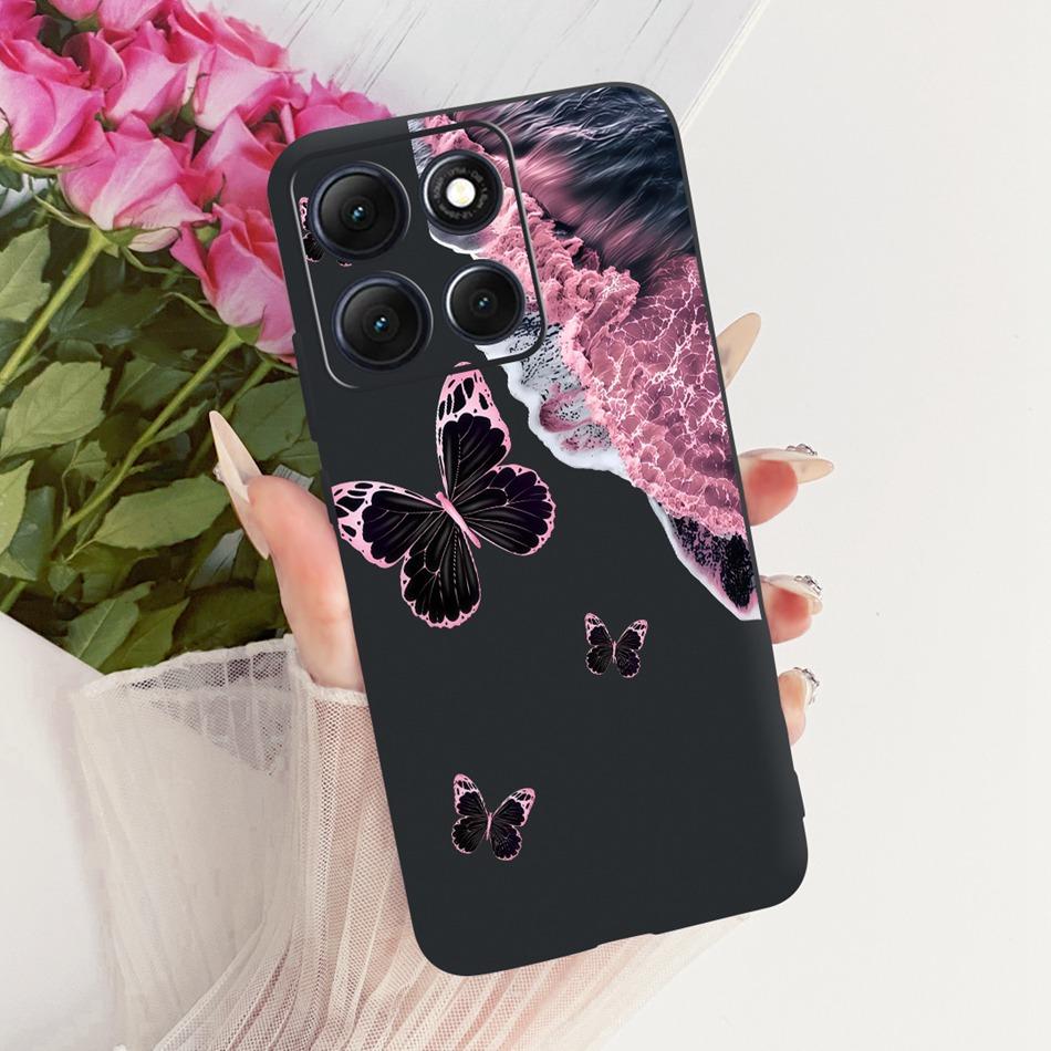 For Motorola Moto G86 Power Cute Flower Butterfly Cat Painted Case For Moto G86 G86Power Black Silicone Soft Phone Cases