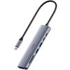 Многопортовый USB-C хаб Cudy с 4K, 1 слотом для SD-карты, 1 слотом для TF-карты, 2 портами USB-A 3.2, 1 портом USB-C 3.2, поддержкой 100 Вт. Совместим с iPhone. UH407 7-в-1, HDMI, Слот, Слот, Порты USB-A 3.2, USB-C 3.2