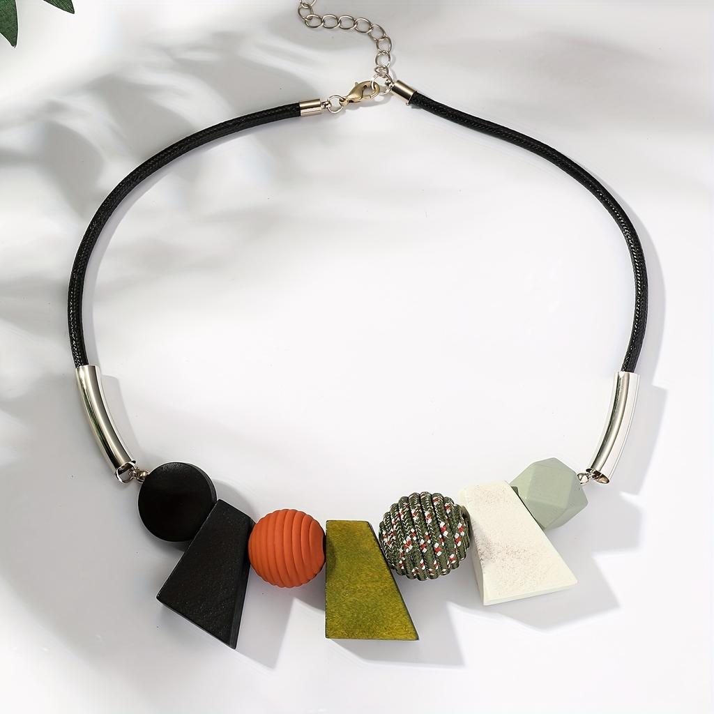 1pc Bohemian Vintage Ethnic Style Short Clavicle Chain Exaggerated Geometric Irregular Sweater Chain Personality Special Design Women's Necklace