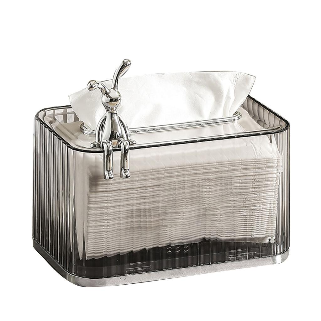 Tissue Box Holder Large Opening Auto Lifting Spring Home Tissue Dispenser for Bathroom Vanity