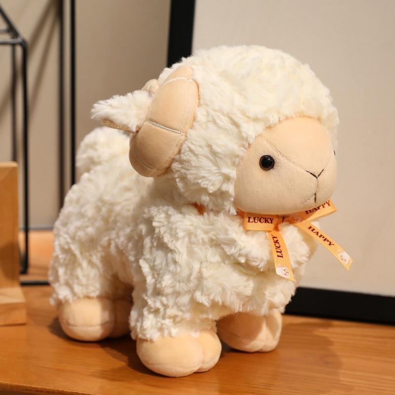 Cute Simulation Lamb Goat Doll Plush Toy Curly Sheep Doll Children'S Company Soothing Doll
