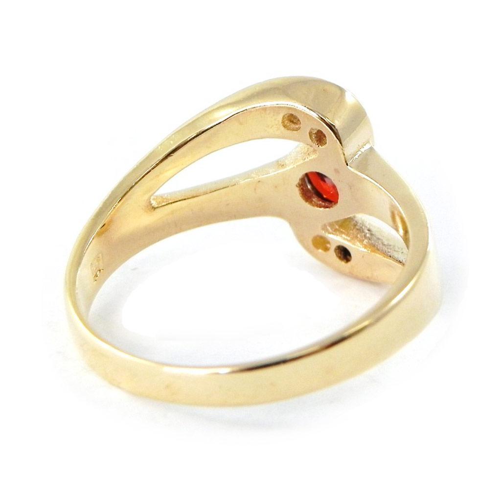 Позолоченное кольцо с белым гранатом 'Fusion'