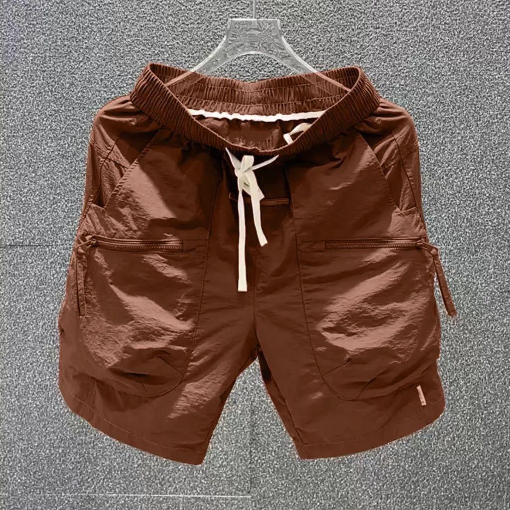 Мужские летние карго-шорты с карманами и молнией, свободные, быстросохнущие, спортивные, повседневные, пятиточечные, пляжные