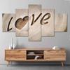 5 панелей абстрактная деревянная картина на холсте с надписью Love Home постеры и принты настенная картина для декора гостиной Cuadros без рамки