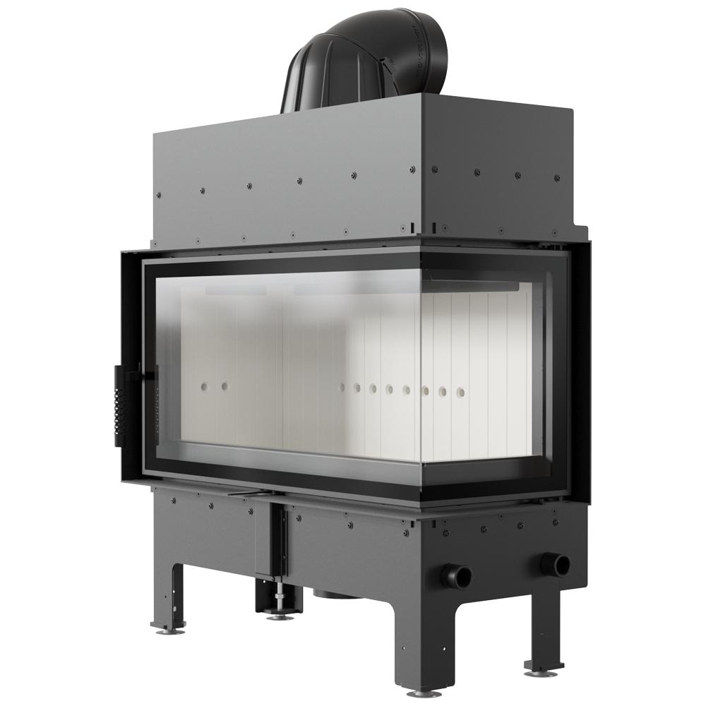 Fireplace insert KRATKI FLOKI L right corner 12 kW Mounting set with door spring