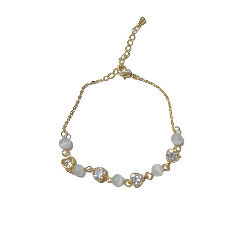 Нишевый женский браслет с сердцем из циркона - Универсальный, Милый, Простой ручной браслет