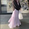 Юбка в корейском стиле, весна-лето, новый стиль, универсальная юбка с высокой талией, осенне-зимняя свободная длинная юбка