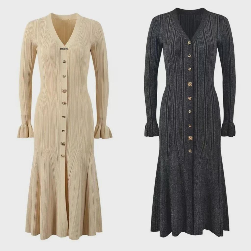 Женская юбка французского кроя длиной до талии, с золотыми пуговицами, V-образным вырезом, облегающего кроя - коллекция осень/зима 2025 г.