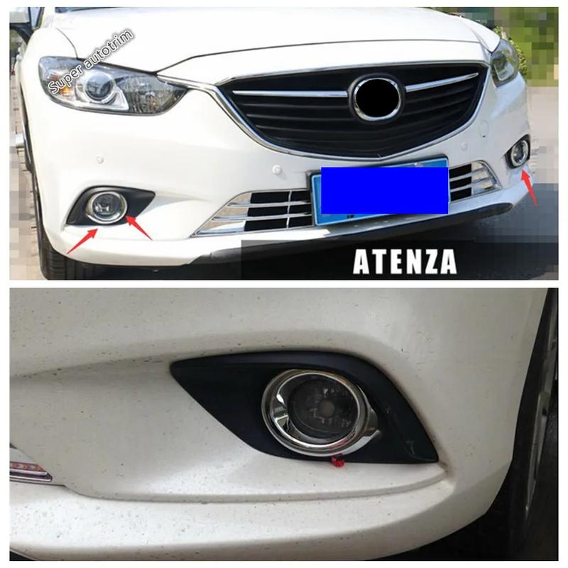 Chrome Front Center Mesh Grille Grill Cover Trim Radiator Strips Foglight Molding Garnish Fit For Mazda 6 Atenza m6 Gj 2014 2015