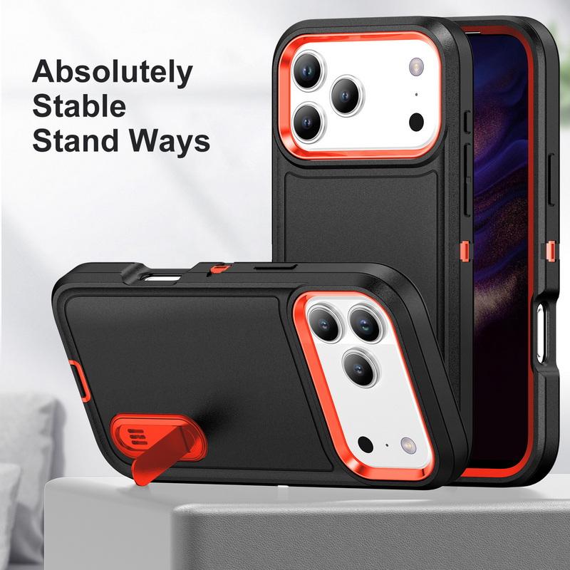Чехол-подставка конфетного цвета для iPhone 17 Pro 16 15 14 13 Pro Max 17e 16e Прочный силиконовый бампер Гибридный 3-в-1 Ударопрочный Матовый чехол