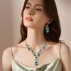 Shining Rhinestone Jewelry Set Exaggerated Women's Necklace Water Drop Necklace Earrings Set  Party