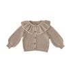 Autumn 2025 Baby Girl Ruffle Collar Knit Cardigan Sweater (0-3 Years)
