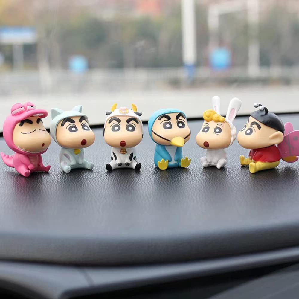 Denyeet Decoration Animation Crayon Cute Center Console Doll Figure Crayon 6 Piece Set Crayon Car Interior Accessories Shin-chan Shin-chan Shin-chan