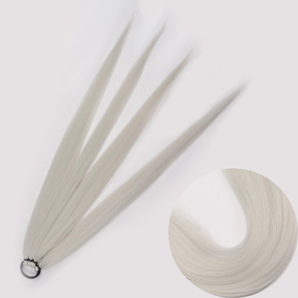 MISS WIG Ponytail Extensions Synthetic Boxing Braids Wrap Around Tail with Rubber Band Hair Ring 26 Inch DIY Brown Ombre Braid