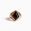 Black Onyx Diamond Point Signet Ring, 925 Solid Sterling Silver, Onyx Pyramid Ring, Unisex Copper Ring, Promise Ring