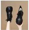 Women'S Winter New Brown Leather Plush Warm Ankle Snow Boots Platform Comfortable Anti Slip Lace Up Cold Proof Cotton Shoes