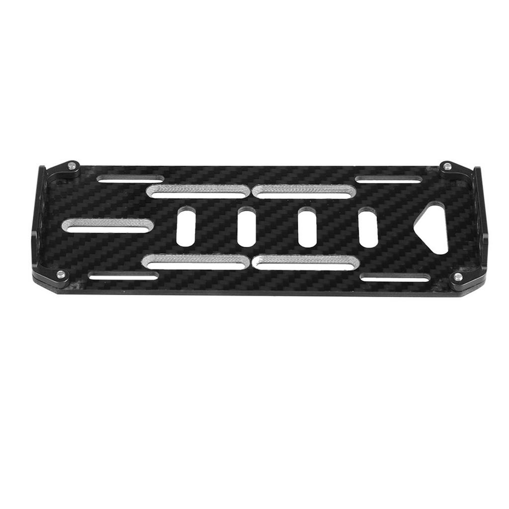 Aluminium Alloy Carbon Battery Mount Plate for SCX10 01 D90 1Celsius10 Scale RC Car (Black)