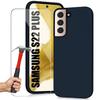 Silicone Case - BOOLING - for Samsung Galaxy S22 Plus - Navy Blue - Shockproof - Flexible - 2 Tempered Glass