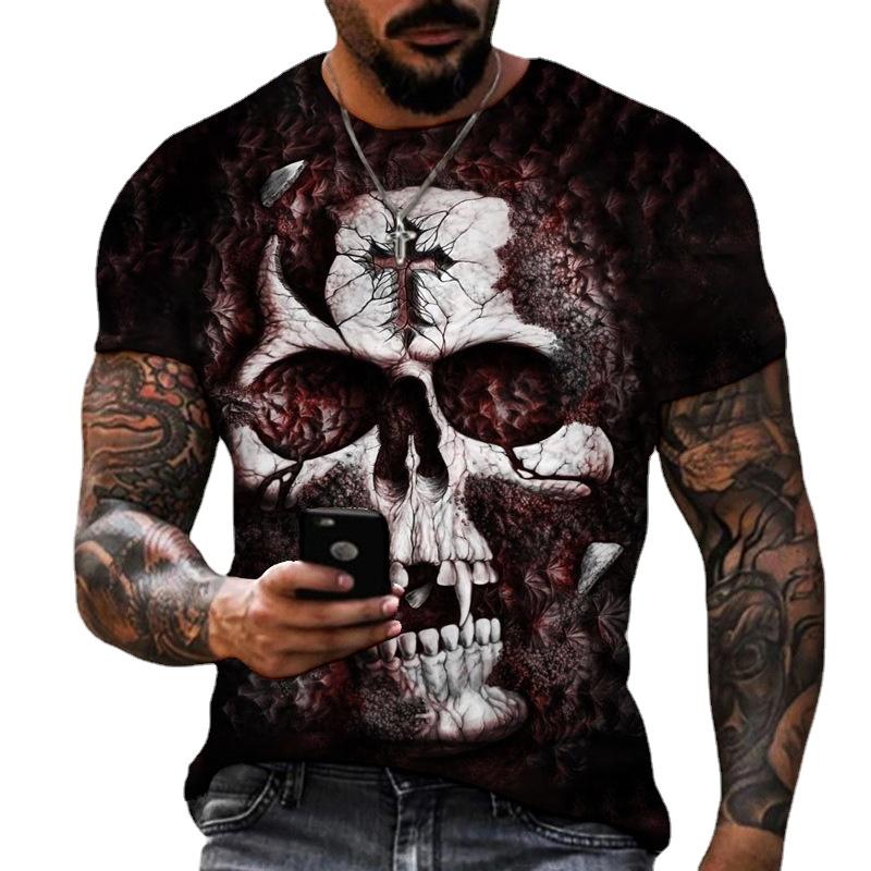 Skeleton 3D T Shirt Men O Neck Short Sleeve Summer Tops Mens Print Tee Shirts