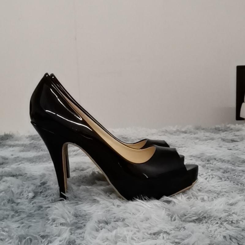 Women Platform High Heels Pumps Fashion Sexy Open Toe 12cm Patent Leather Stilettos Gladiator Party Wedding Jazz Dance Shoes