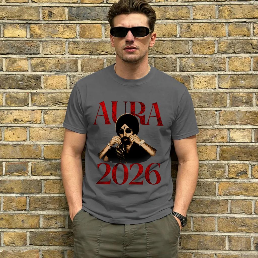 Unisex Aura Diljit Dosanjh 2026 T Shirt Cotton Clothes Novelty Short Sleeve Round Neck Tee Shirt Plus Size Tshirts