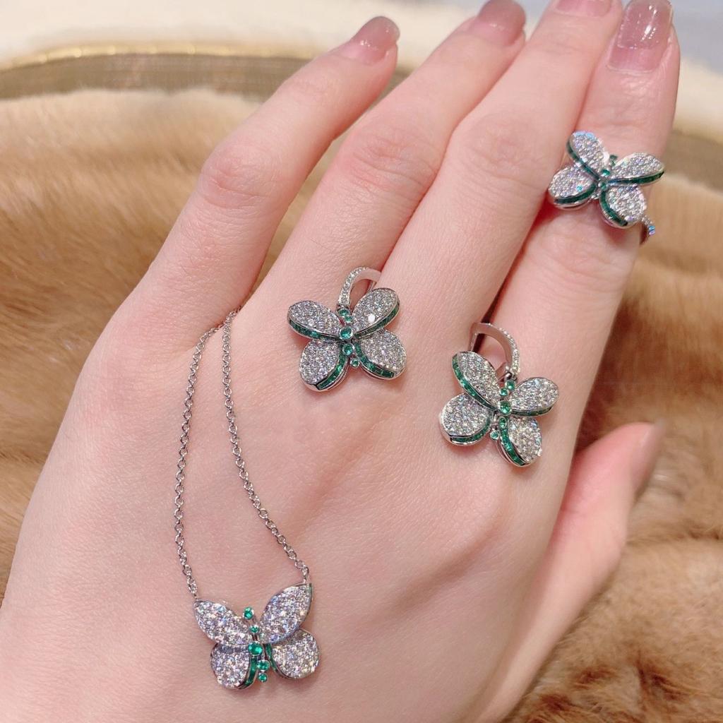 Кольцо принцессы-бабочки для женщин, премиальное легкое роскошное кольцо-бабочка для женщин из стерлингового серебра 925 пробы