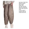 Women Cotton Pants Elastic Waist Wide Leg Lightweight Trousers with Pockets Solid Color Thin Down Cotton Pants