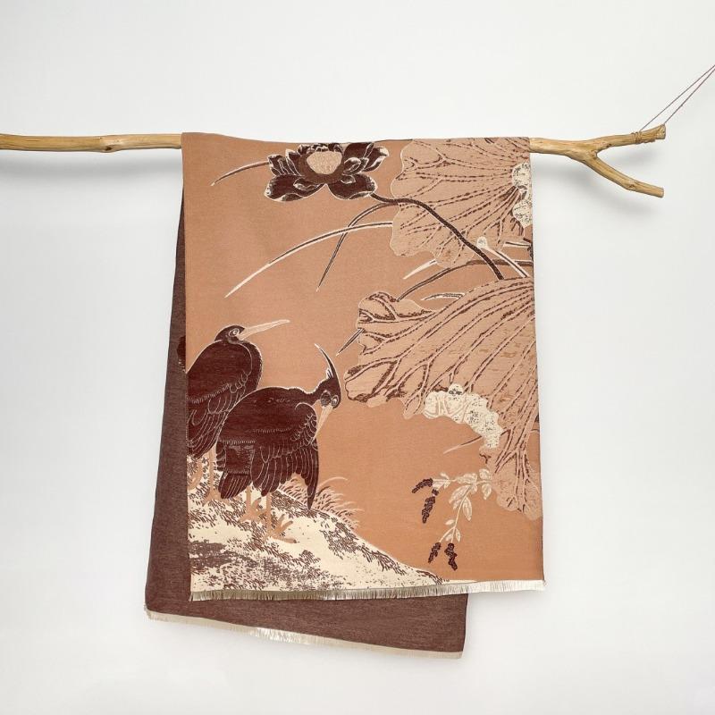 Новый шарф с аистами осенне-зимний двусторонний шарф из имитации кашемира зимняя высококачественная теплая шаль