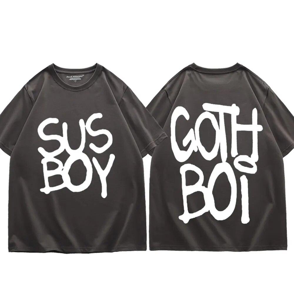 Футболки с принтом Rapper Lil Peep Sus Boy, трендовая футболка в стиле хип-хоп с короткими рукавами, летние уличные модные футболки большого размера унисекс