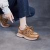 Мода 4СМ Новая Мода Женские Кроссовки на Толстой Подошве Повседневные На Шнуровке Натуральная Кожа Воздухопроницаемая Сетка Колледж Стиль Обувь на Плоской Платформе