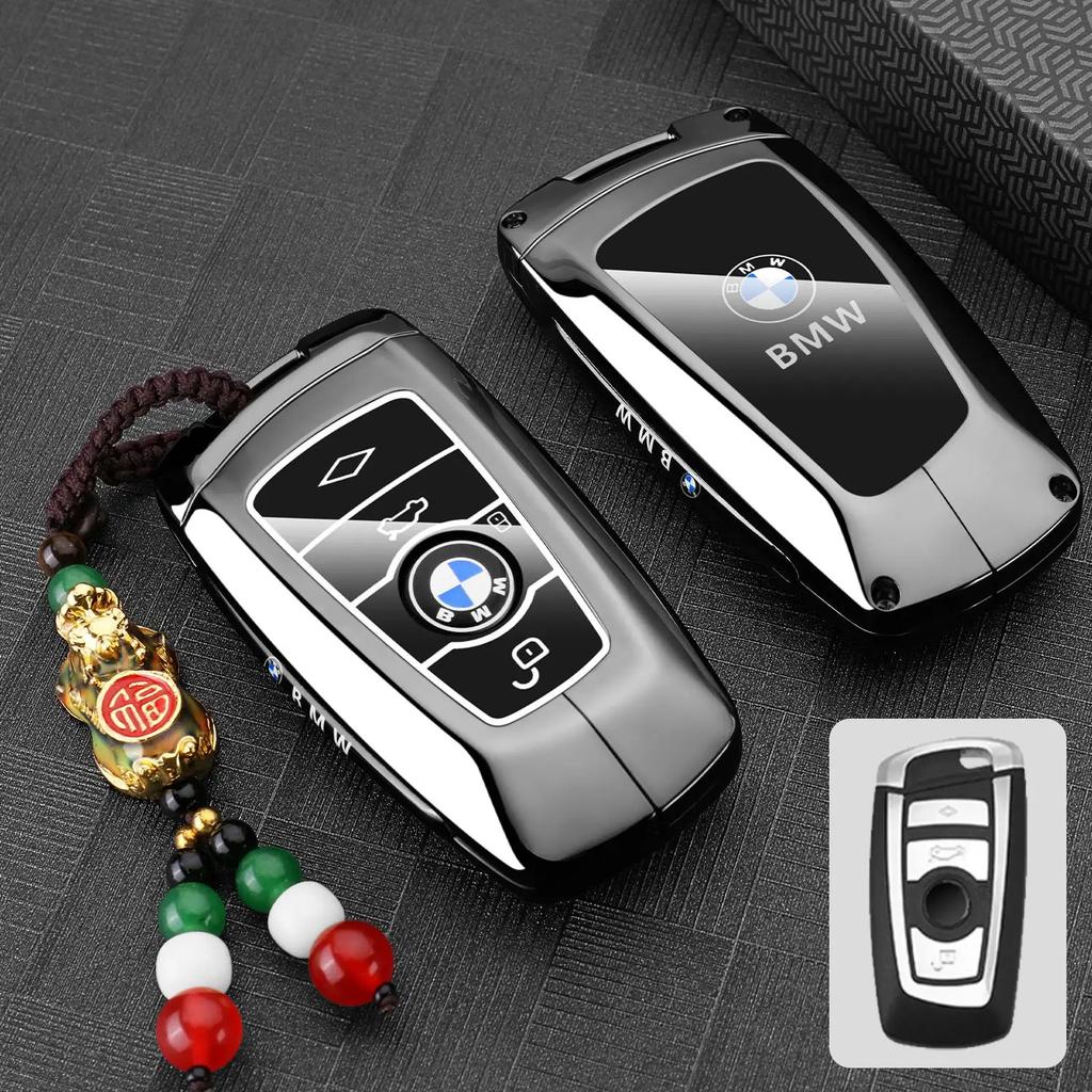 EUCQ6 Zinc Alloy Leather Car Remote Key Case for BMW F10 F11 F20 F25 F30 F31 F34 G20 G30 X3 X4 I3 M3 M4 1 3 5 Series Accessory