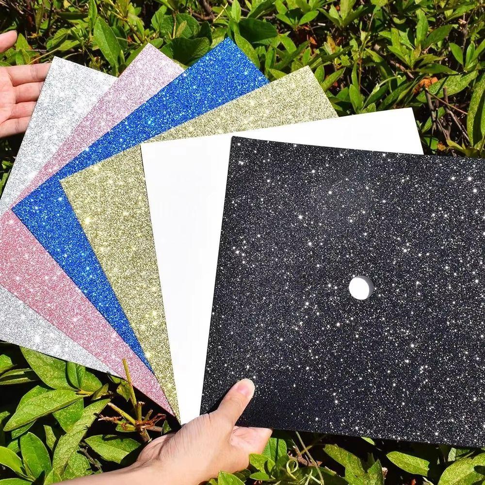10 Sheets Creative Grad Cap Decorations DIY Glitter Foam Paper  University