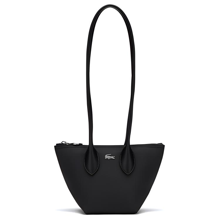 Lacoste Fashion Versatile PVC Tote Shoulder Bag Small Women bags Black NF4824ZP-000