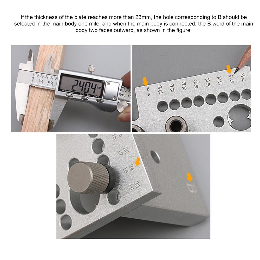 3 In 1 Woodworking Doweling Jig Kit Adjustable Drilling Guide Puncher Locator Positioning Hole