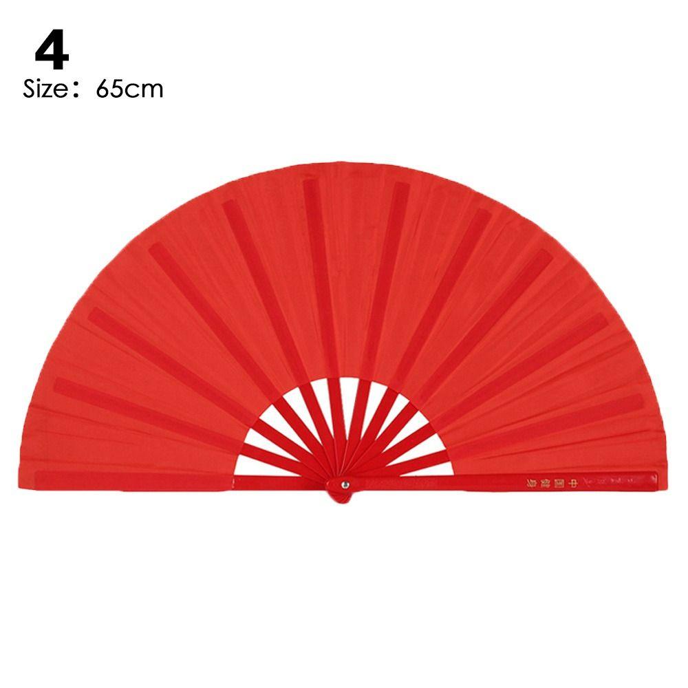 Black Red Chinese Tai Chi Chinoiserie Gift Folding Stage Fan Plastic Bone Fan Yoga Fan Kung Fu Fan