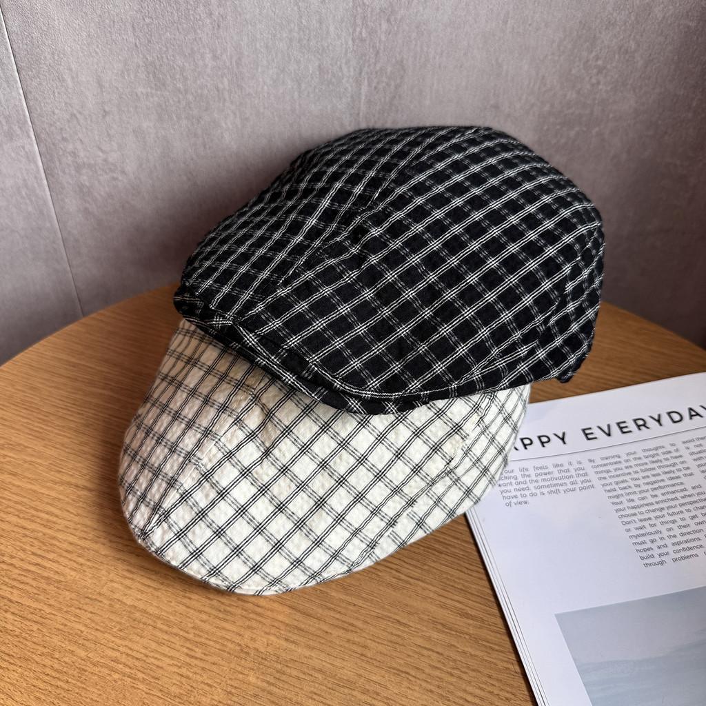 Винтажная японская кепка газетчика в клетку из дышащего хлопка для повседневной летней и осенней носки