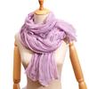Yousheng Women Pleated Scarf Thickened Weave Autumn Winter Scarf Solid Color Breathable Shawl Headscarf Outfit Accessories
