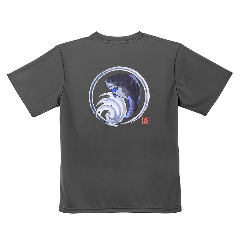 [SUNLINE] Silky Dry T-Shirt Dark Gray Gure Fish Design XXL SUW-15602DT