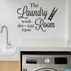 Waterproof Laundry Room PVC Wall Decor Wash Dry Fold and Repeat Art Quotes Words  Laundry
